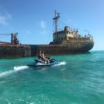 Jet ski by shipwreck