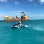 Jet ski by shipwreck