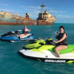 Jet skis by shipwreck